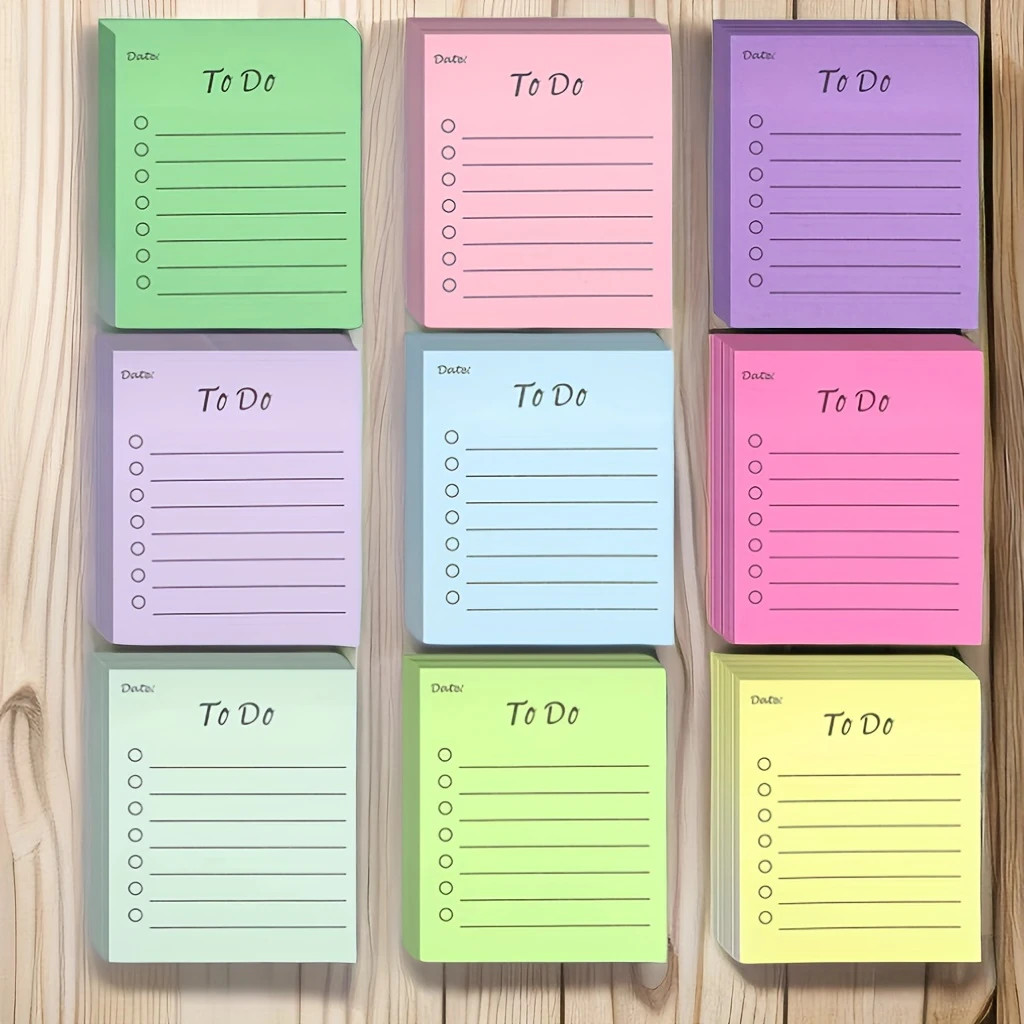 

1/3 Packs, Assorted Color To-Do List Sticky Notes - Lined Self-Stick Memo Pads for School, Work, And