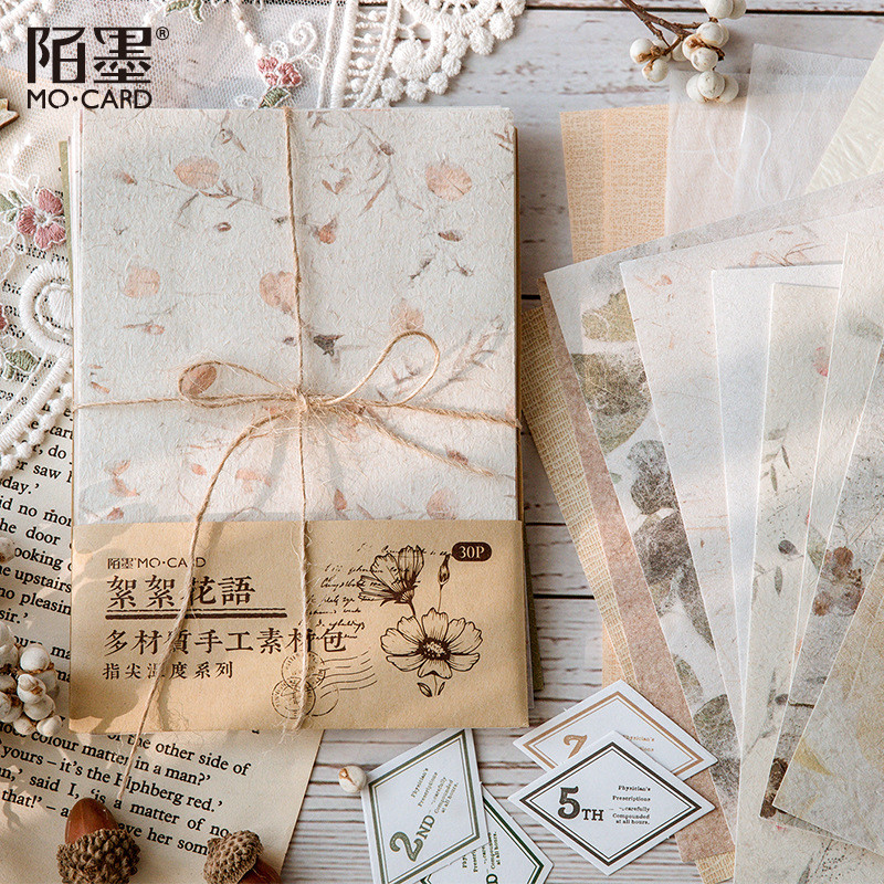 

30 pcs/lot Vintage Background paper Diy Scrapbooking material paper Decorative Labels junk journal