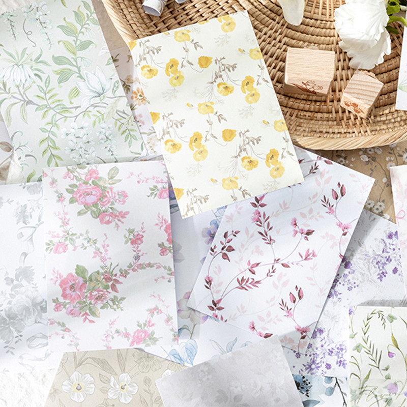 

Mr Paper, cute floral material stickers scrapbook collage photo frame, diary diy decorative
