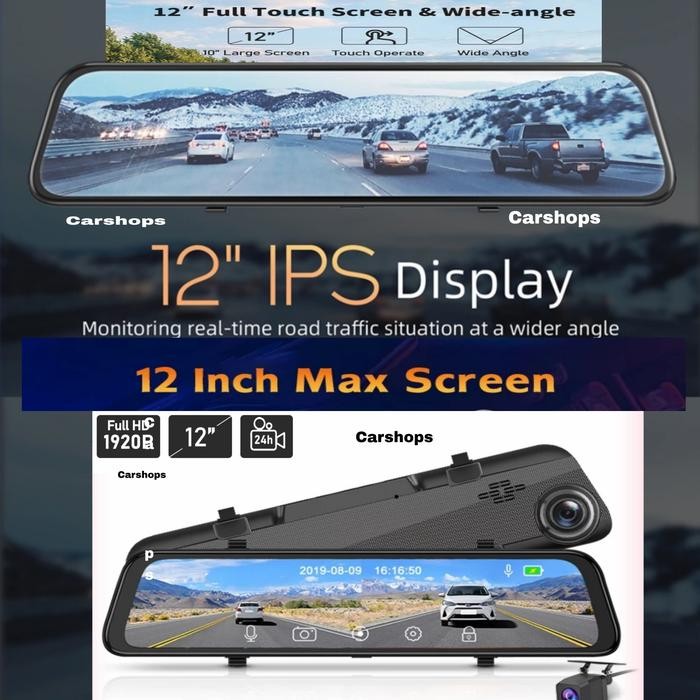 Spion Dvr Dual Kamera Mobil Touchscreen 12 Inch IPS Screen Spion Dvr