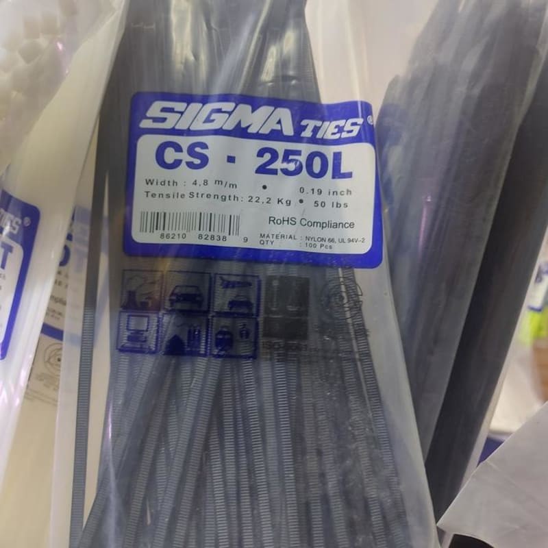 

Ties SIGMA 250 x 4.8 mm CS-250L per pack isi 100