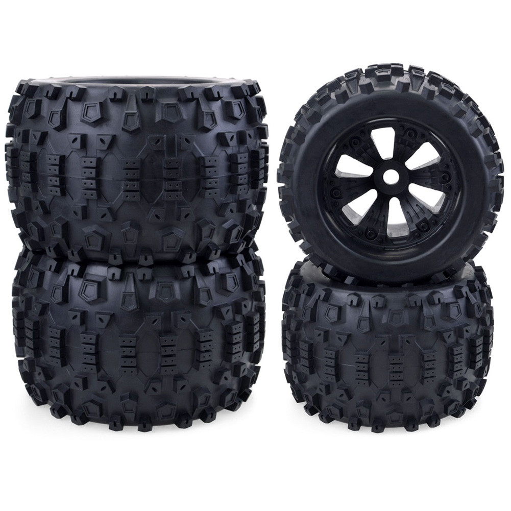 4PCS 1/8 Wheels Tires 170mm 165mm Tyre Weel 17mm Hex Hub Rubber Sponge for 1/8 RC Car Monster Truck