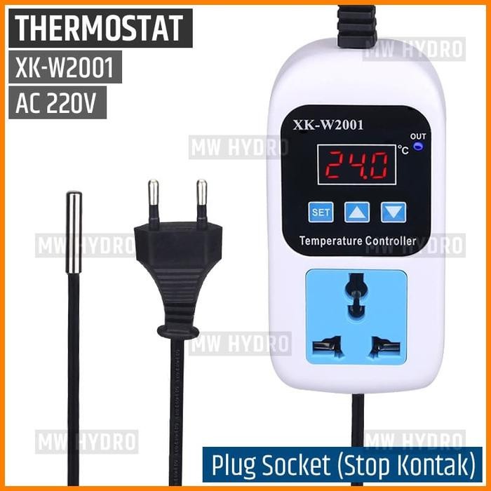 Premium Temperature Controller, Thermostat with Switch, Stop Kontak, XK-W2001