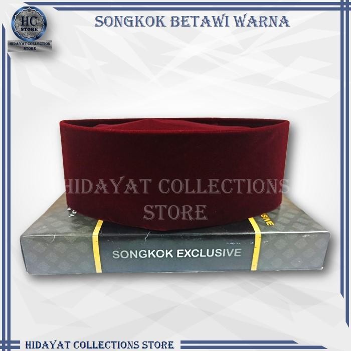 (Allthebest) Peci Kopiah Songkok Merah Marun Peci Pitung Betawi