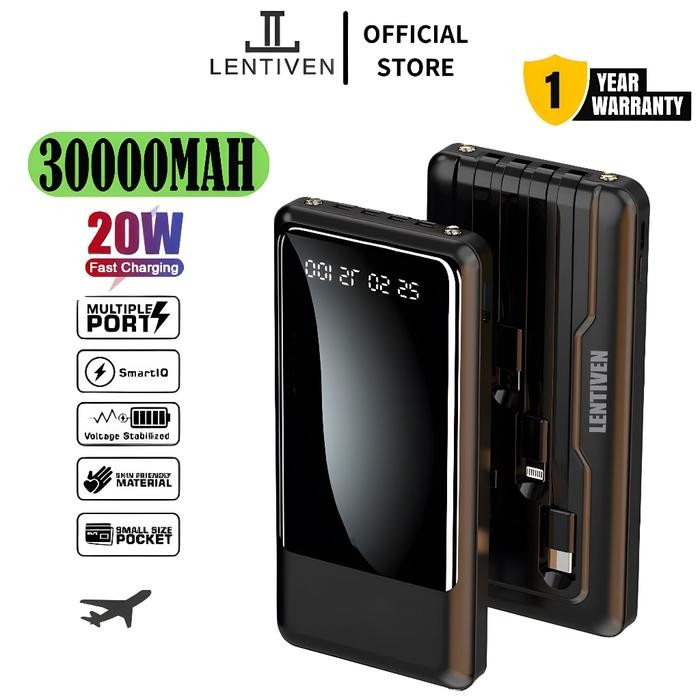 Lentiven Powerbank 30000 Mah With 4 Usb Fast Charging Bhplus