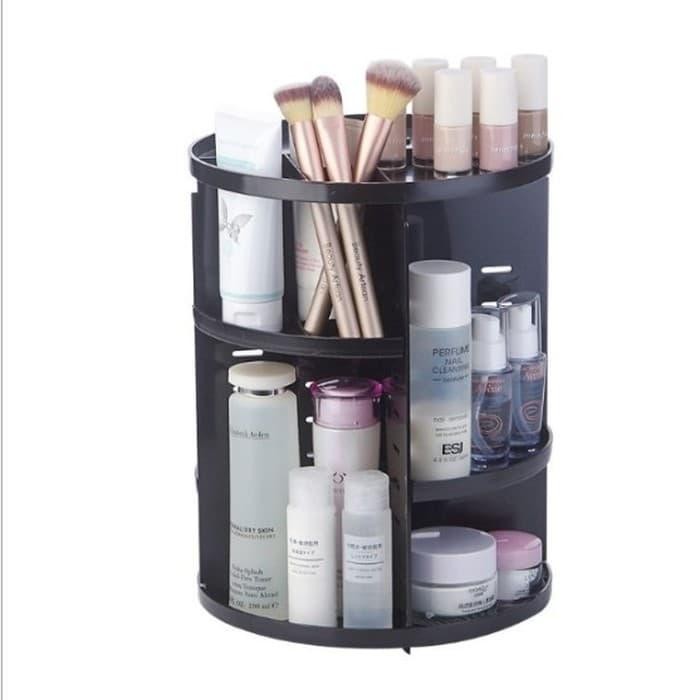 Rak Kosmetik Rak Make Up Plastik Putar 360 derajat