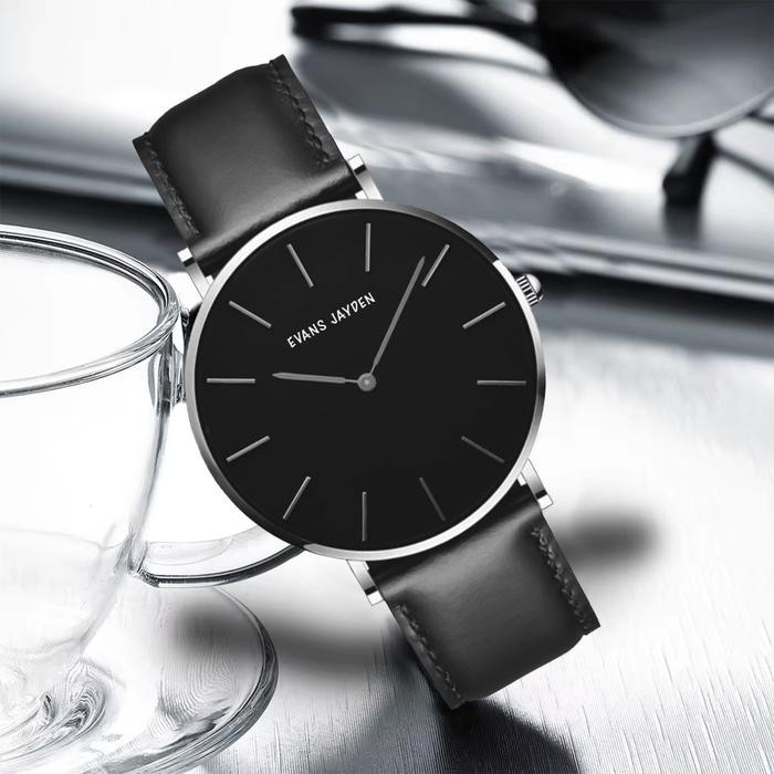 Diskon Evans Jayden Jam Tangan Pria 9636 Kulit Kaca Sapphire Water Resistant 3 Atm