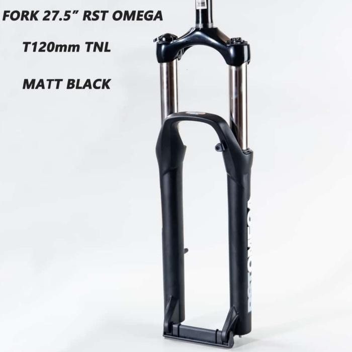GARPU SEPEDA - FORK RST OMEGA 27.5 T120 HITAM sparepart sepeda termurah