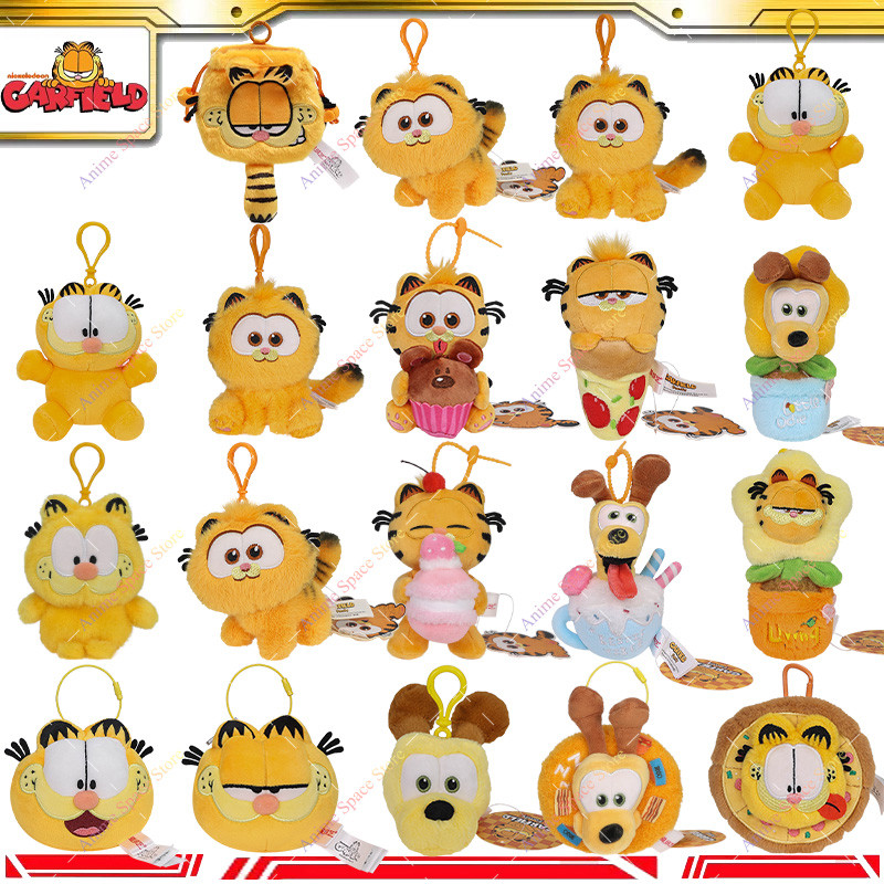 Original Garfield Family Plush Keychain Pendant Toys Cute Garfield Cat Odie Stuffed Animals Peluche