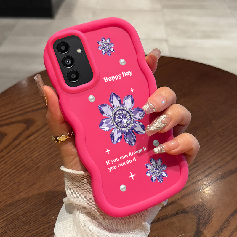 Casing HP Untuk Samsung A24 Case Permata ungu Softcase Scrub silikon Cesing Kesing Macaron baru Kasi