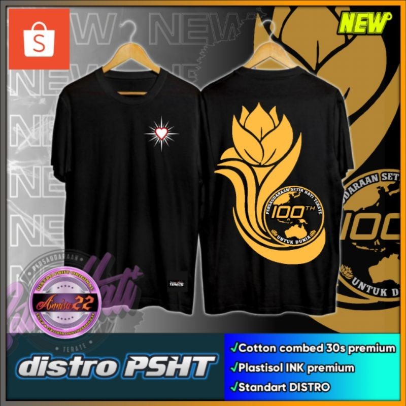 Ori KAOS PSHT TERATE EMAS SATU ABAD HATI BERSINAR (KODE A1) PANJANG
