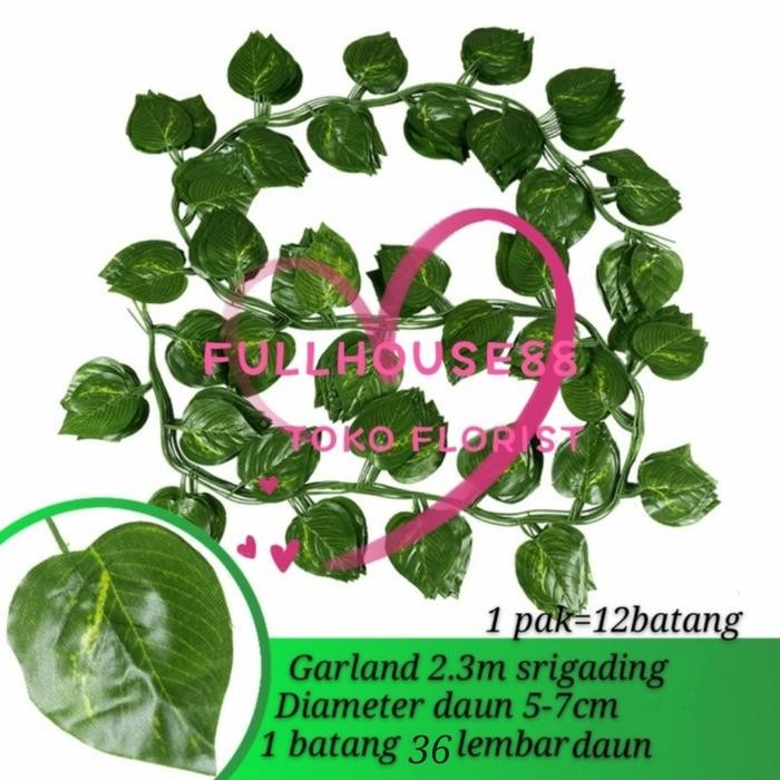 Daun plastik rambat srigading/garland 2.3m tanaman/garland artifical