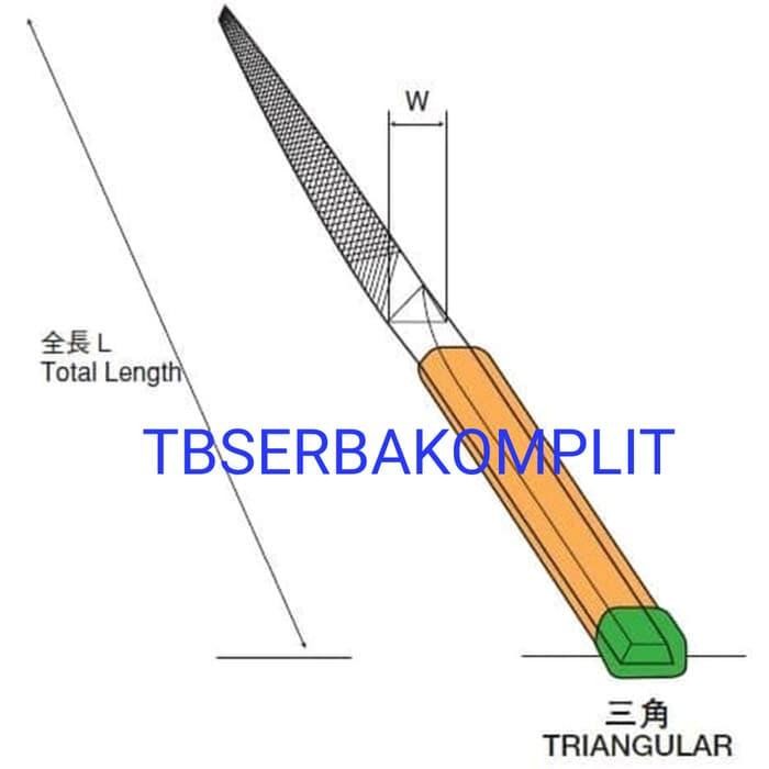 Mantab Tsubosan Kikir Besi Segitiga 9 Mm Sa00502 Japan Triangle Files 2 Cuts