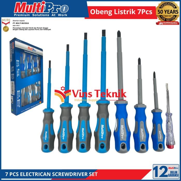 Obeng Listrik Set Heavy Duty Multipro 7Pcs Electrican Screwdriver Set