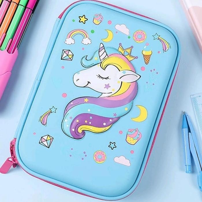 

Kotak Pensil 3D Timbul Unicorn Lollypop Banyak Sekat Tempat Pensil Anak Perempuan Pencil Case