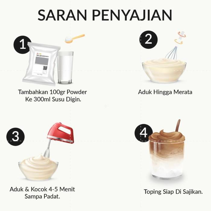 

Whipping Cream Vanilla Powder / Bubuk Whip Cream Rasa Vanilla Baking 1 Kg