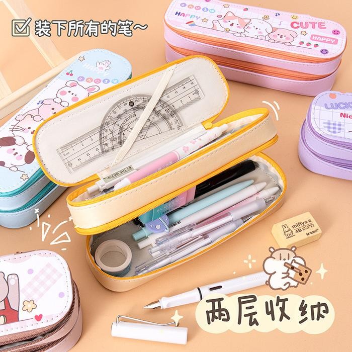 Kotak Pensil Anak / Tempat Pensil Anak 2 Tingkat Motif Lucu