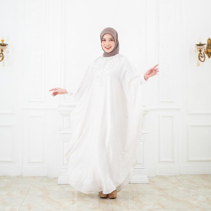 (Allthebest) NOURA Marrakesh Kaftan Satin Silk Payet Panjang Pesta Muslim