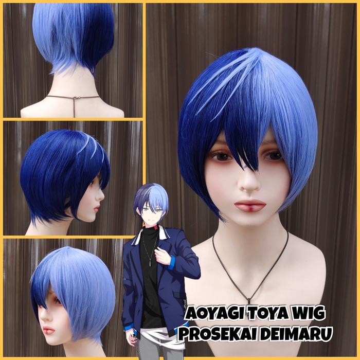 Wig Cosplay Project Sekai Aoyagi Toya Vivid Bad Squad Rambut Palsu
