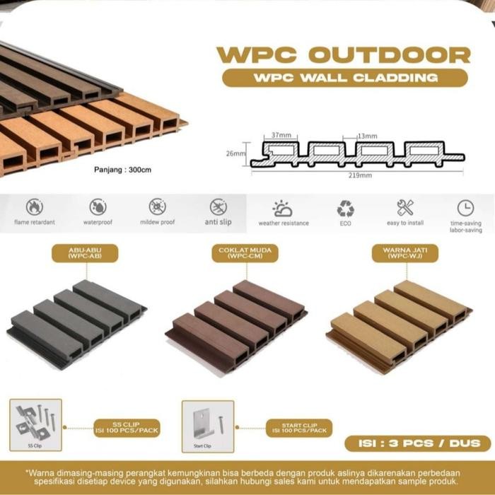  WPC Outdoor Wood Panel Dinding Outdoor Wall Cladding Wallpanel Outdoor