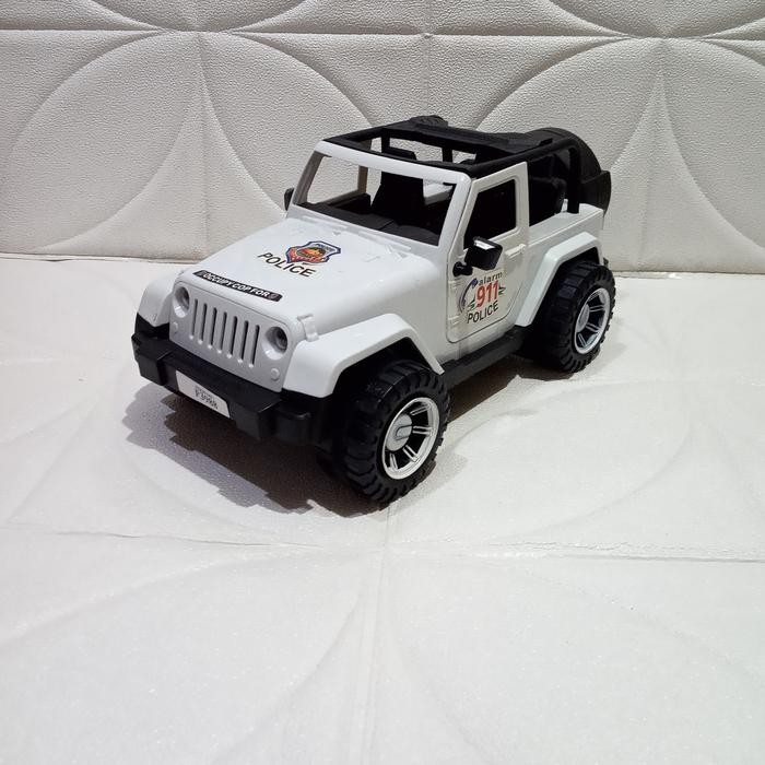 Mainan Anak Mobil Jeep Polisi Putih Ukuran Besar - Mainan Mobil Jip