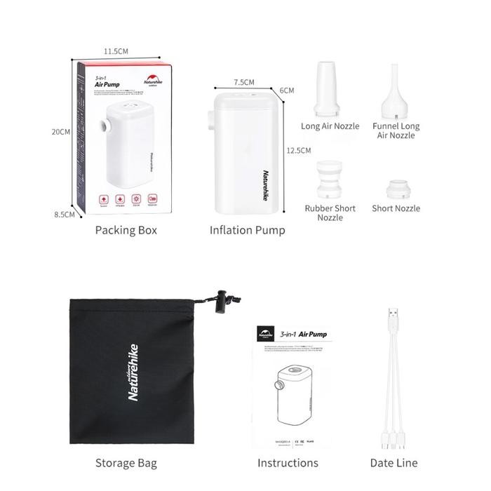 Pompa Matras Naturehike Nh18Q001-A Star Road Q-9E Pompa Multifungsi