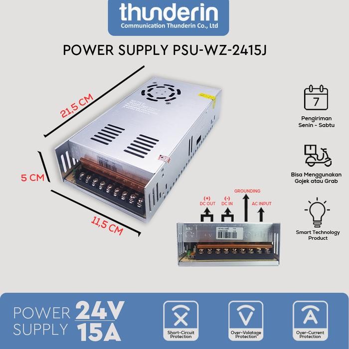 POWER SUPPLY 24V 15A / PSU 24V 15A SWITCHING POWER / PSU JARING