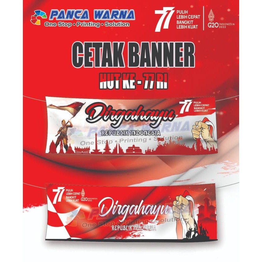 HOT SALE BANNER AGUSTUSAN HUT RI 77 / CETAK SPANDUK DIRGAHAYU KEMERDEKAAN KE 77