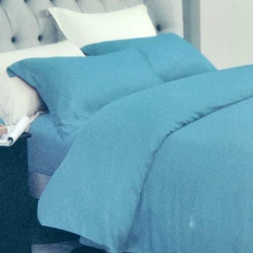 Duvet Cover Preum Polyester Motif Tencel Ukuran 210X210Cm_Hijauteal