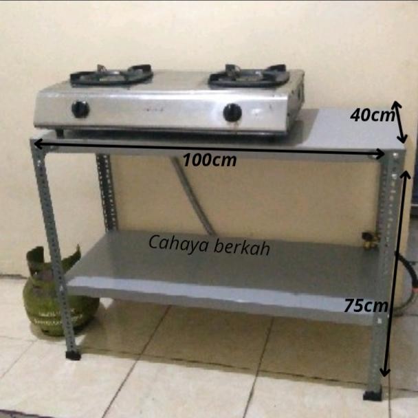 Rak besi meja kompor 2 susun