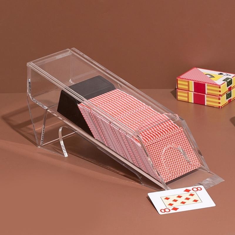 8 Deck Acrylic Playing Card Dealing Shoe Playing Card Shuffler Table Gaming Pokers Dealer for