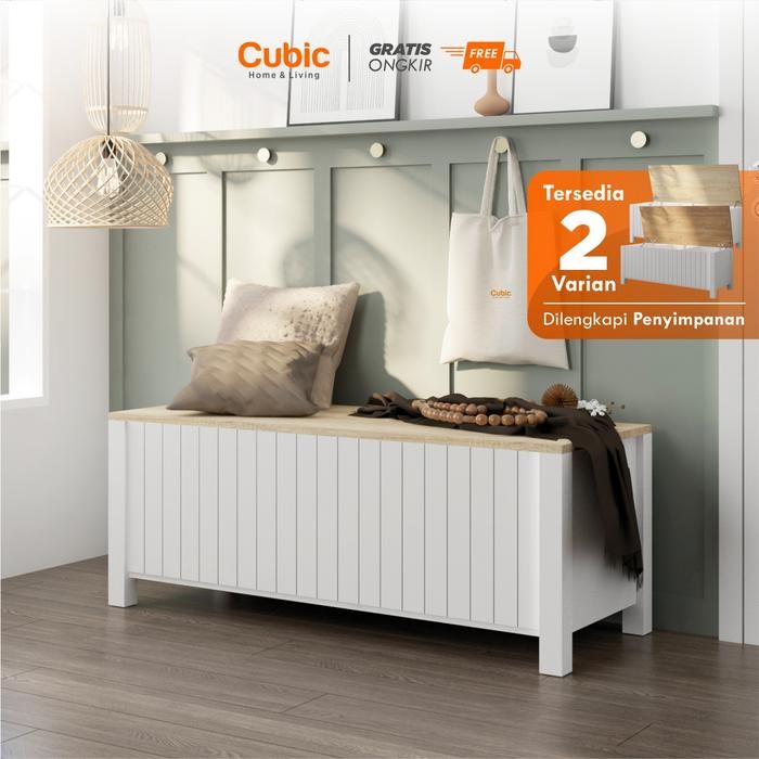 AQIBSAZA CUBIC BANGKU STORAGE SERBAGUNA / KURSI PANJANG / GENIO BENCH 120