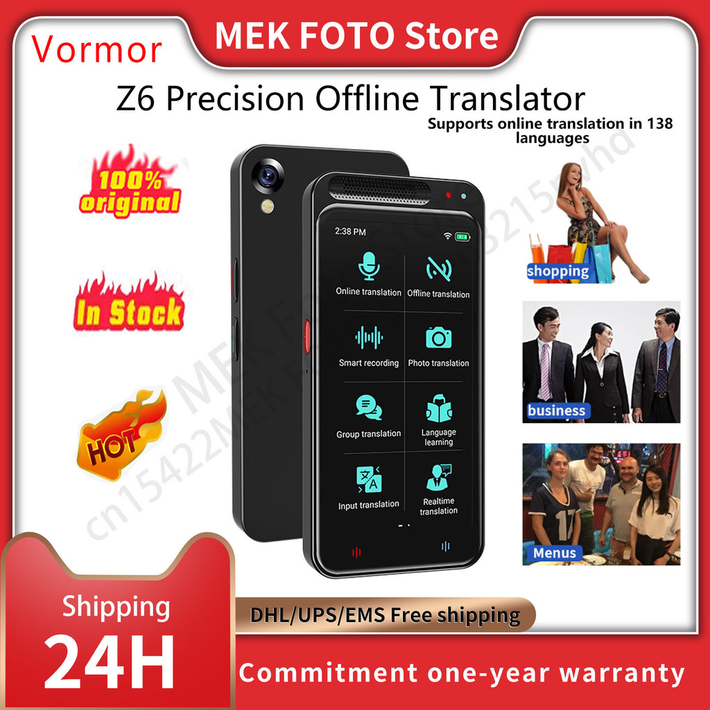 Vormor Z6 Portable Translator Wifi Bluetooth 138 Language Smart Offline Real Time Smart AI Voice