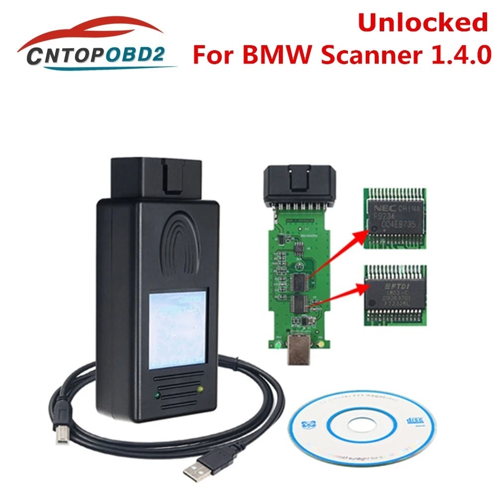 For Bmw Scanner 1.4.0 Ftdi Chip Obd2 Code Reader Unlock Version Obd2 Diagnostic Interface For Bmw