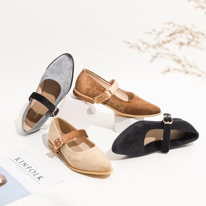 Vimemo Daphne - Pointed Shoes Sepatu Wanita Mary Jane