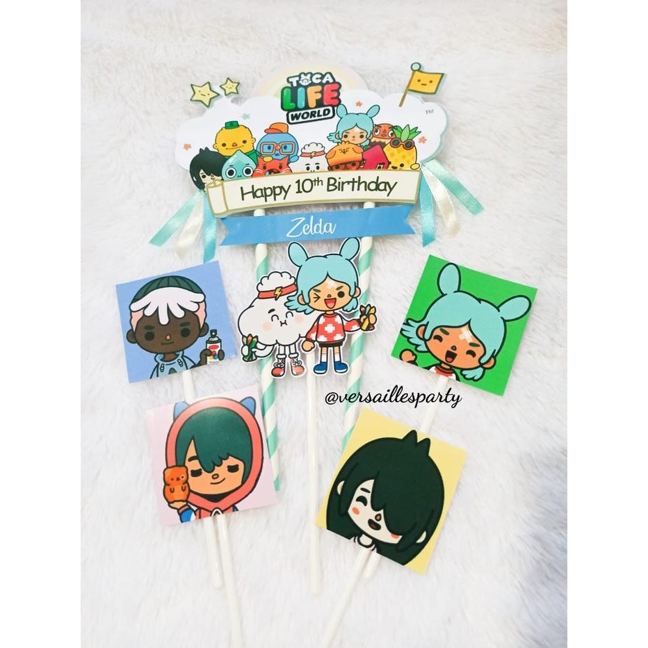 Cake Topper Toca Boca / Tusukan kue Toca Boca / Hiasan Kue Toca Boca
