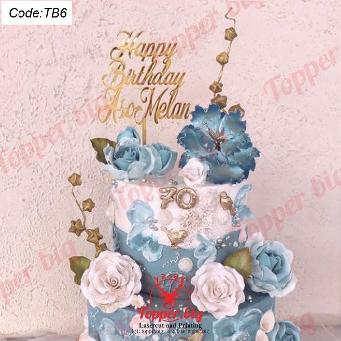 Caketopper Akrilik Murah - Topper Custom - Topper Akrilik - Topper Akrilik Gold Mirror