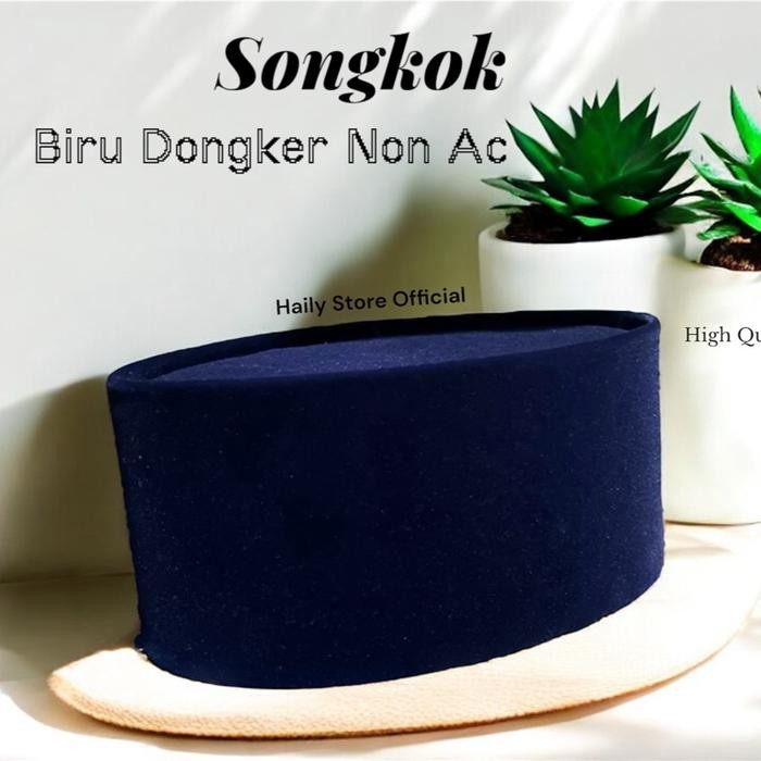 (Allthebest) Peci Songkok Biru Dongker Polos Non Ac Tinggi 9cm // Peci Anak & Dewasa Berkualitas