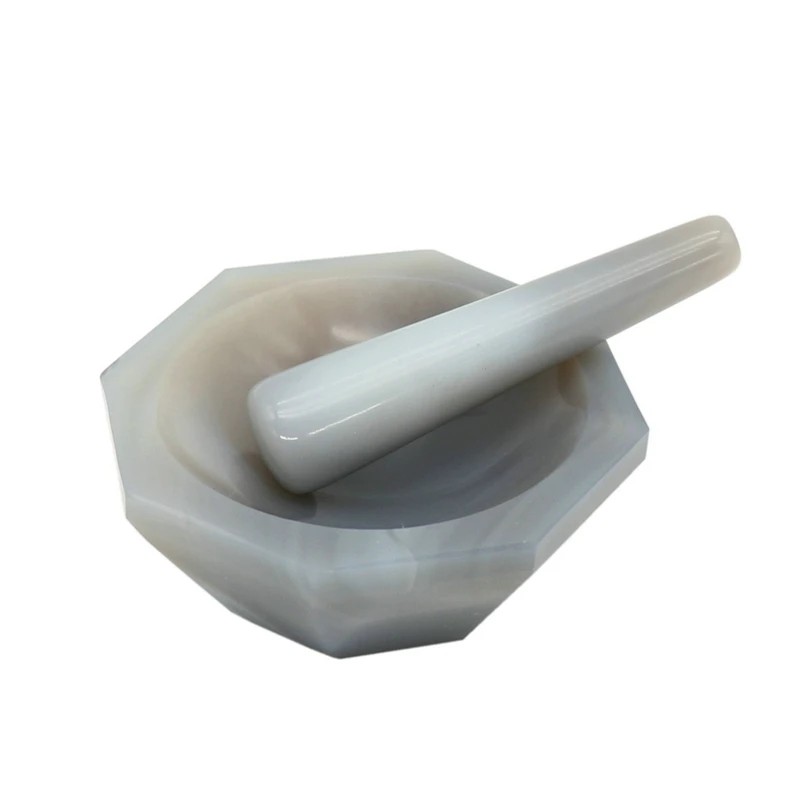 1PCS 30MM Natural Agate Mortar Laboratory Wear-Resistant Agate Mortar With Grinding Rod