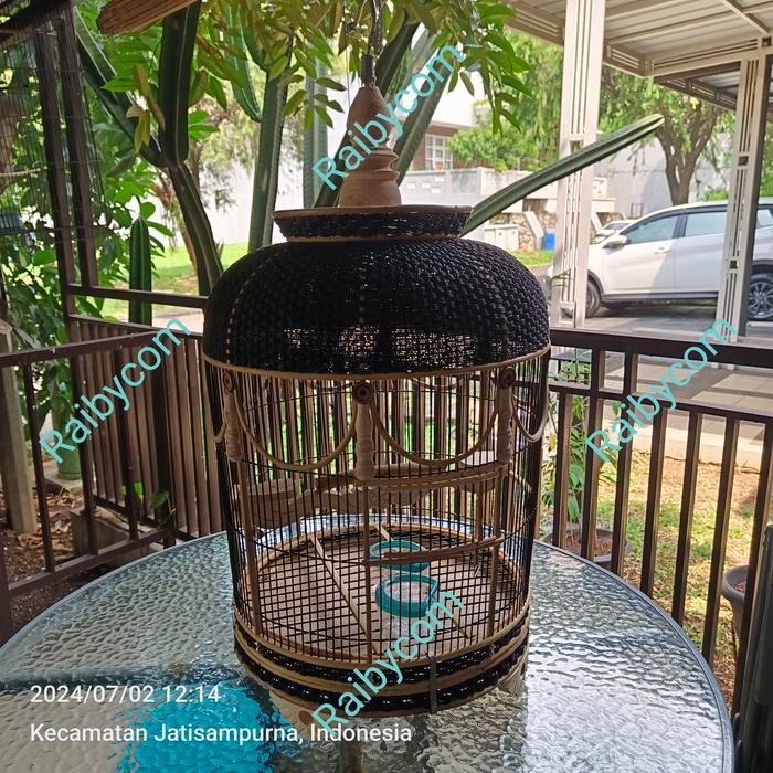 KANDANG BURUNG PERKUTUT ROTAN MODEL RAJUT SANGKAR ANYAMAN KUTUT LOKAL