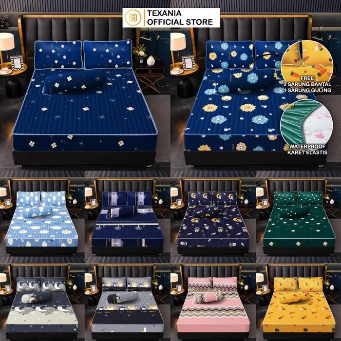 [RACUNNUUNA EXCLUSIVE] TEXANIA Sprei Sultan Waterproof Anti Air Anti Ompol Anti Bocor Free Sarung