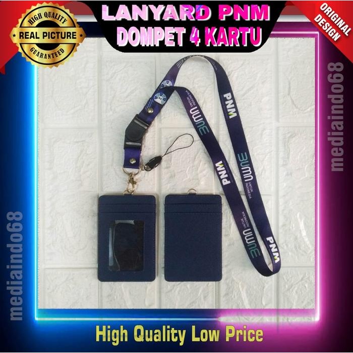 

Lanyard / Tali Gantungan ID Card PNM (PERMODALAN NASIONAL MADANI) BUMN- Dompet 4 Kartu, Free Strap