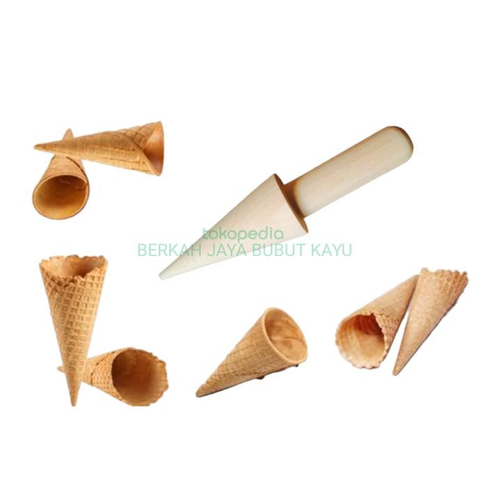 cetakan kayu kerucut es krim cone