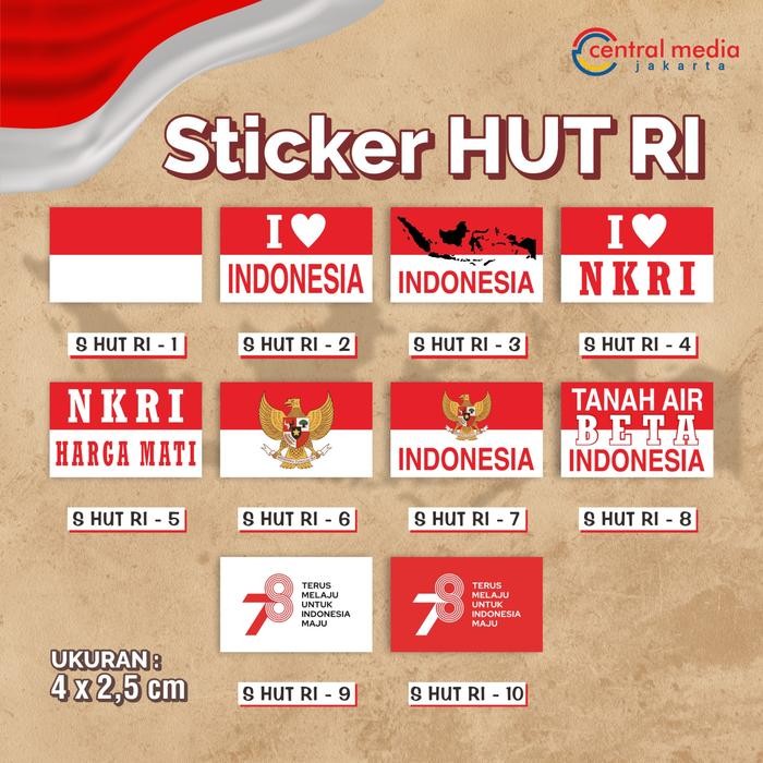 

(Allthebest) Sticker Bendera Merah Putih HUT RI Stiker Pipi 17 Agustus Dirgahayu Indonesia