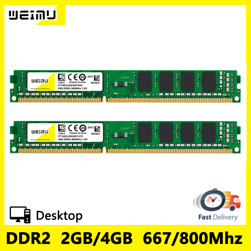 DDR2 2GB 4GB Desktop Memory Ram 667 800Mhz PC2 5300 6400 240Pin 1.8V Non ECC Compatible All Motherbo