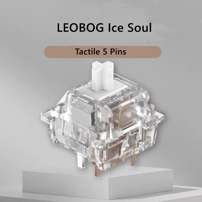 LOBOG Ice Soul Switch Custom Mechanical Keyboard 5 Pins Tactile Switches Light Force RGB Transparent