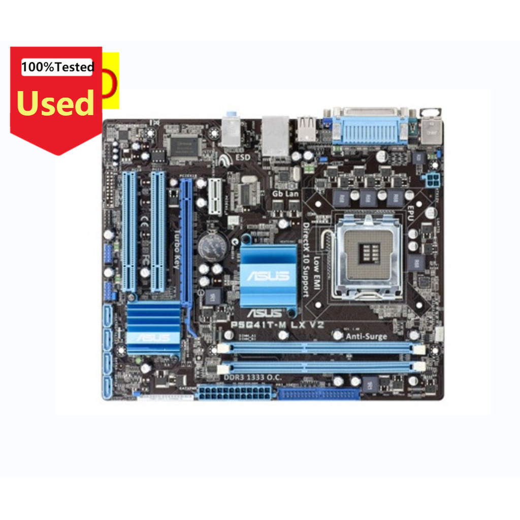 ASUS P5G41T-M LX V2 Motherboard LGA 775 DDR3 8GB G41  Used   Used