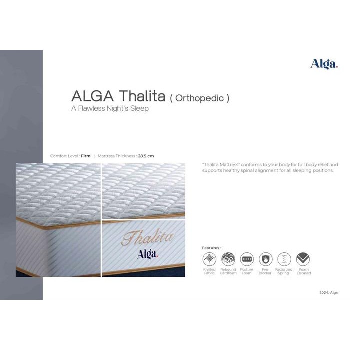 Alga Thalita (Hanya Kasur)/Matrass/Mattress/Springbed Orthopedic (Firm)