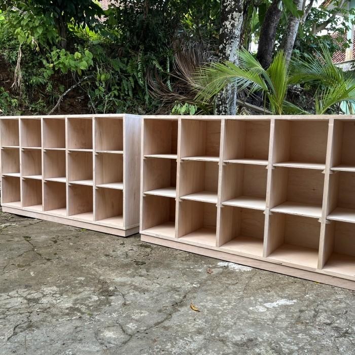 Loker Tk Rak Storage Penyimpan Buku Alat Sekolah Kayu