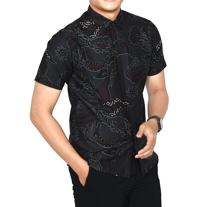 Baju Batik Pria Slimfit Kemeja Lengan Pendek Premium Kode 2021